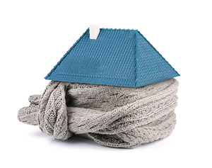 Home wrapped in scarf - concept
