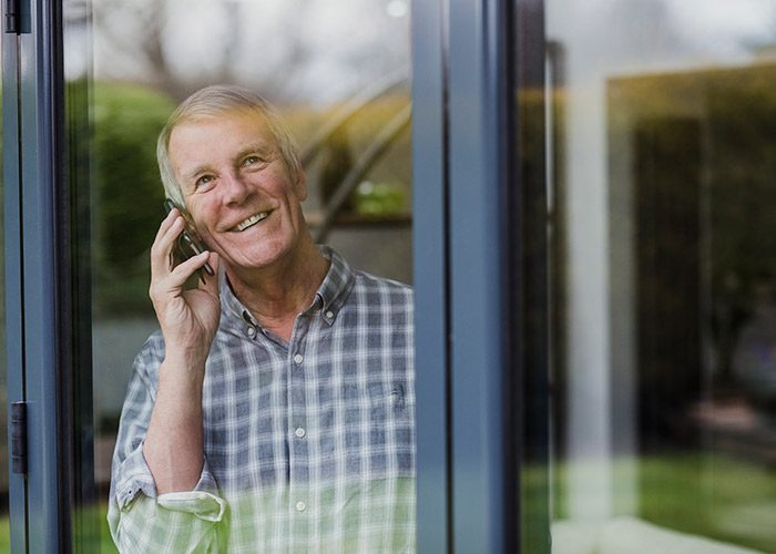 Man at window