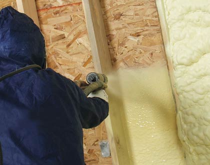 Spray foam insulation