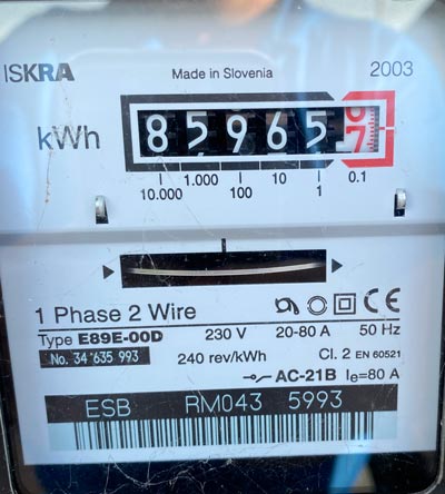 Meter readings at 7am