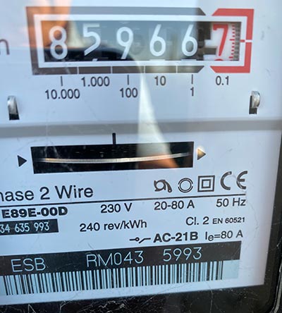 Meter reading 24hrs later