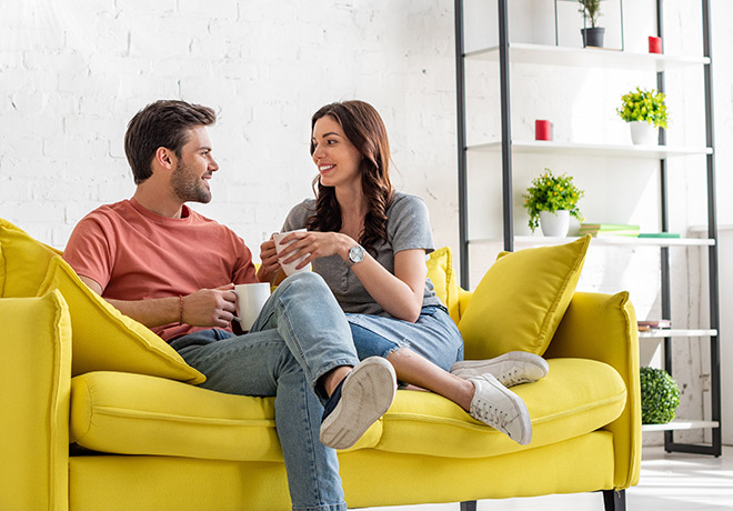 Happy couple comfort
