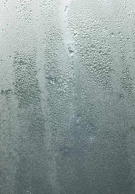Condensation on glass