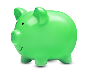 Green piggy bank