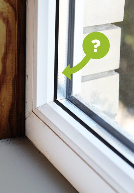 Identify inefficient glass by the spacer bar