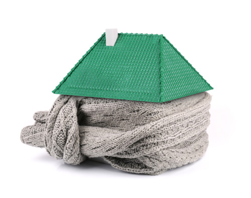 Home wrapped in scarf - concept