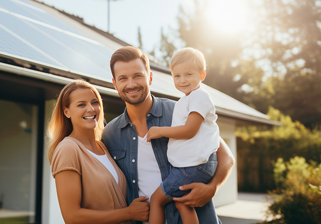 solar family happy