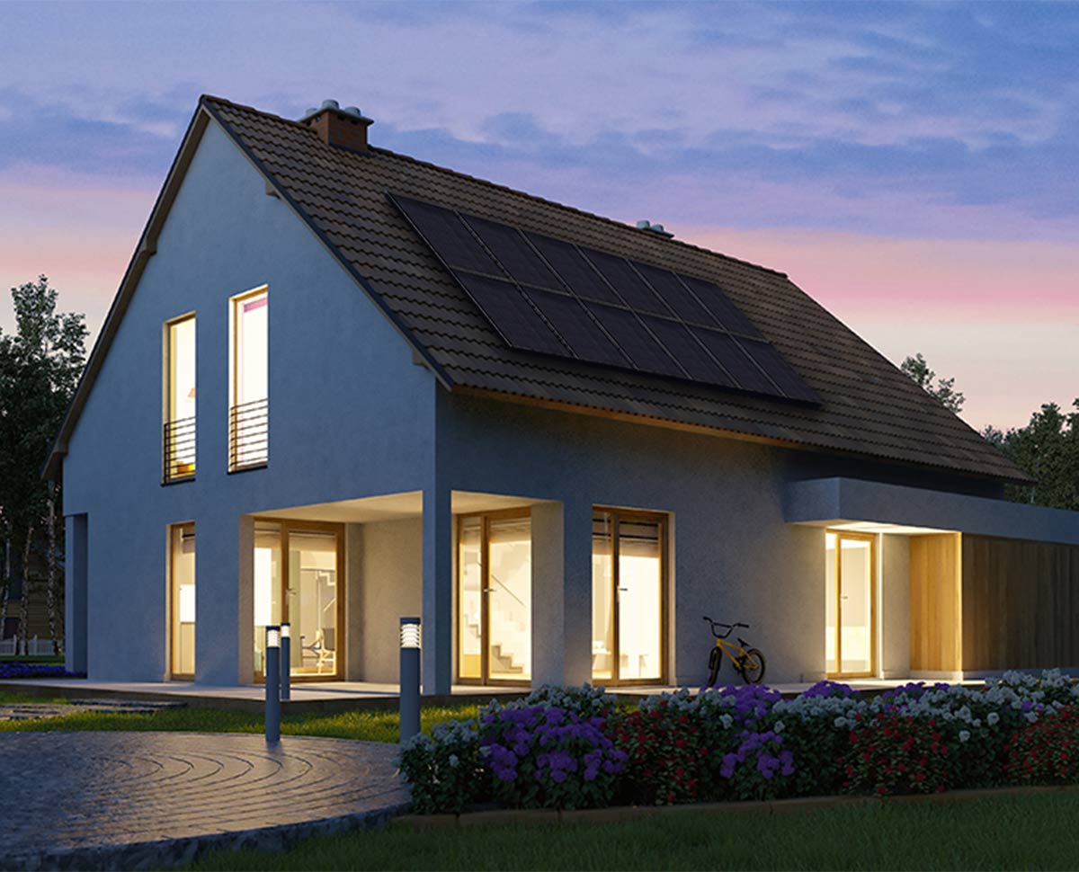 House using off peak energy to run home with battery